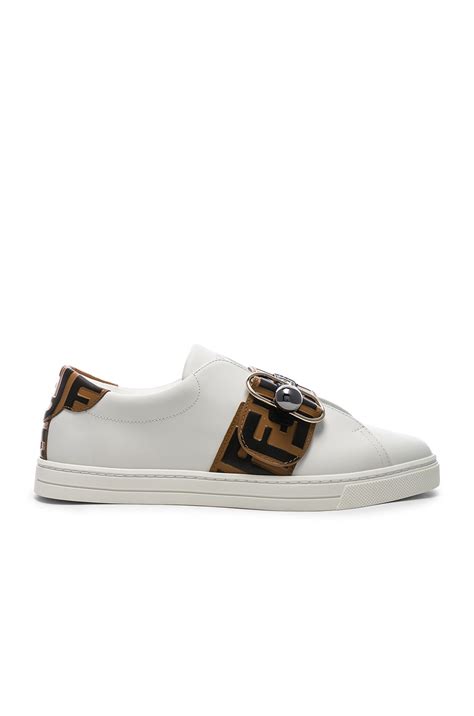 fendi logo print buckle strap sneakers|Fendi first 1 sneakers.